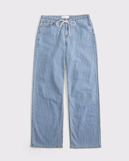 Curve Love Linen-Blend Low Rise Ultra Loose Drawstring Jeans (Buy 2 Free Shipping)