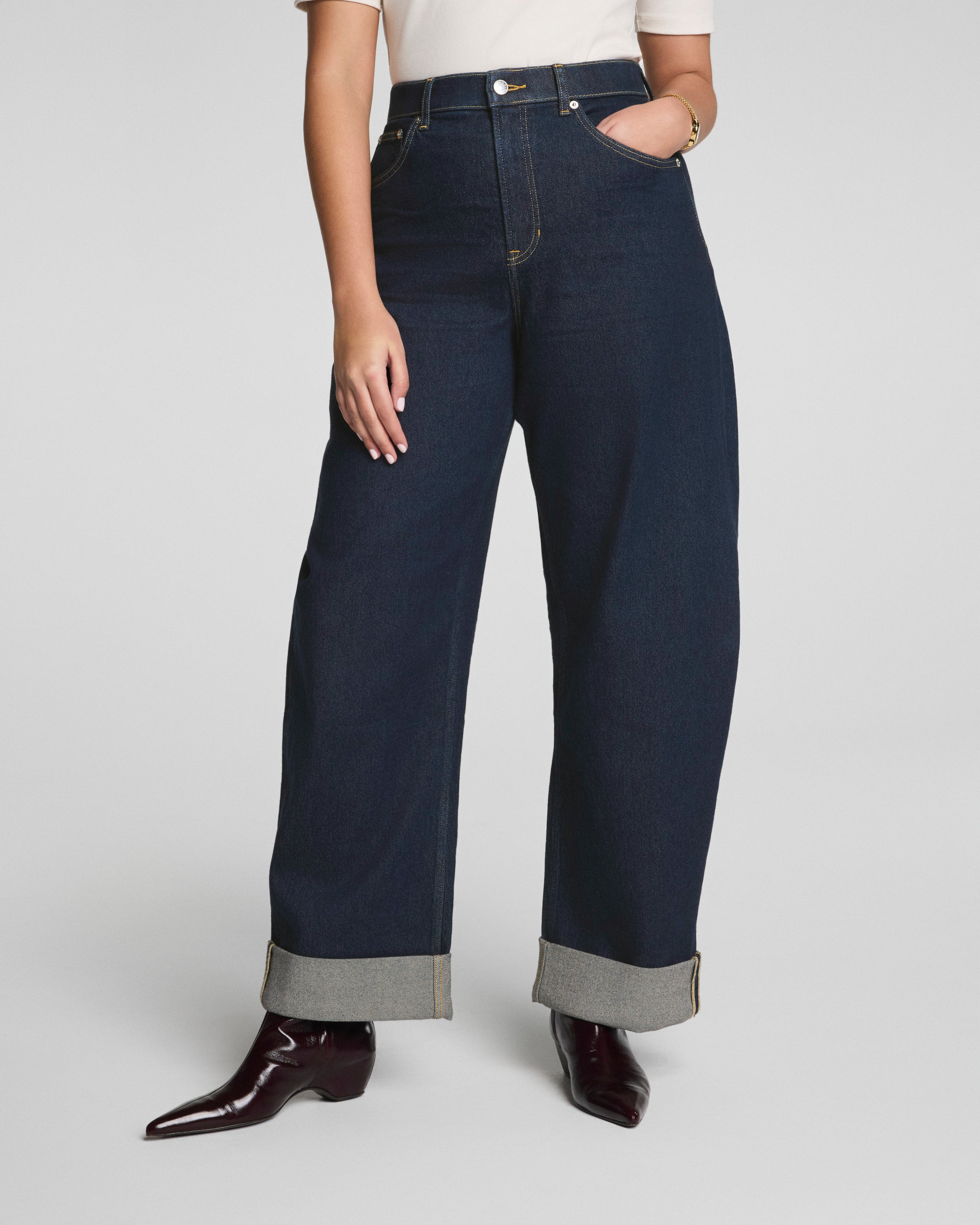 Cuffed Horseshoe Jeans (Buy 2 Free Shipping)