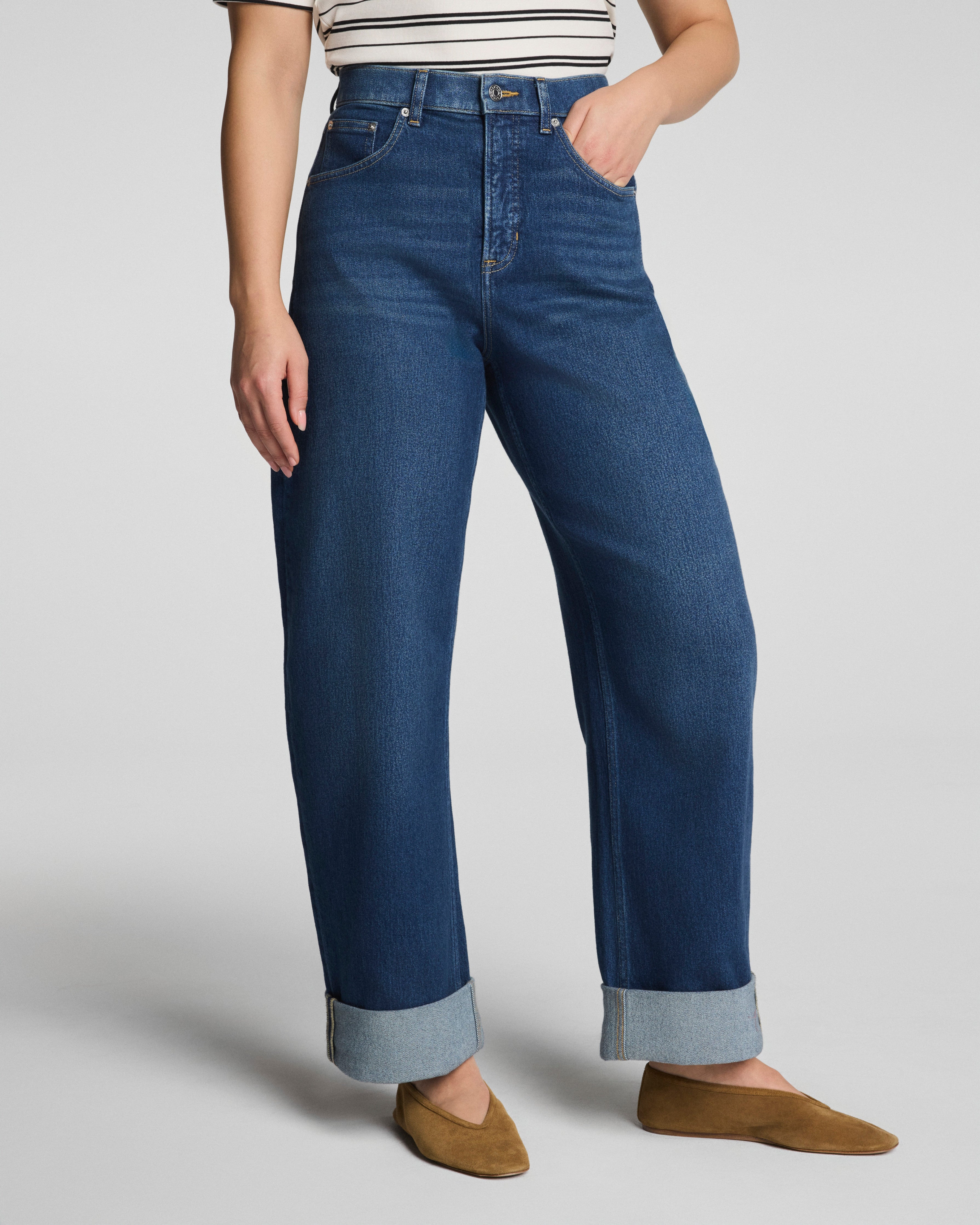 Cuffed Horseshoe Jeans (Buy 2 Free Shipping)