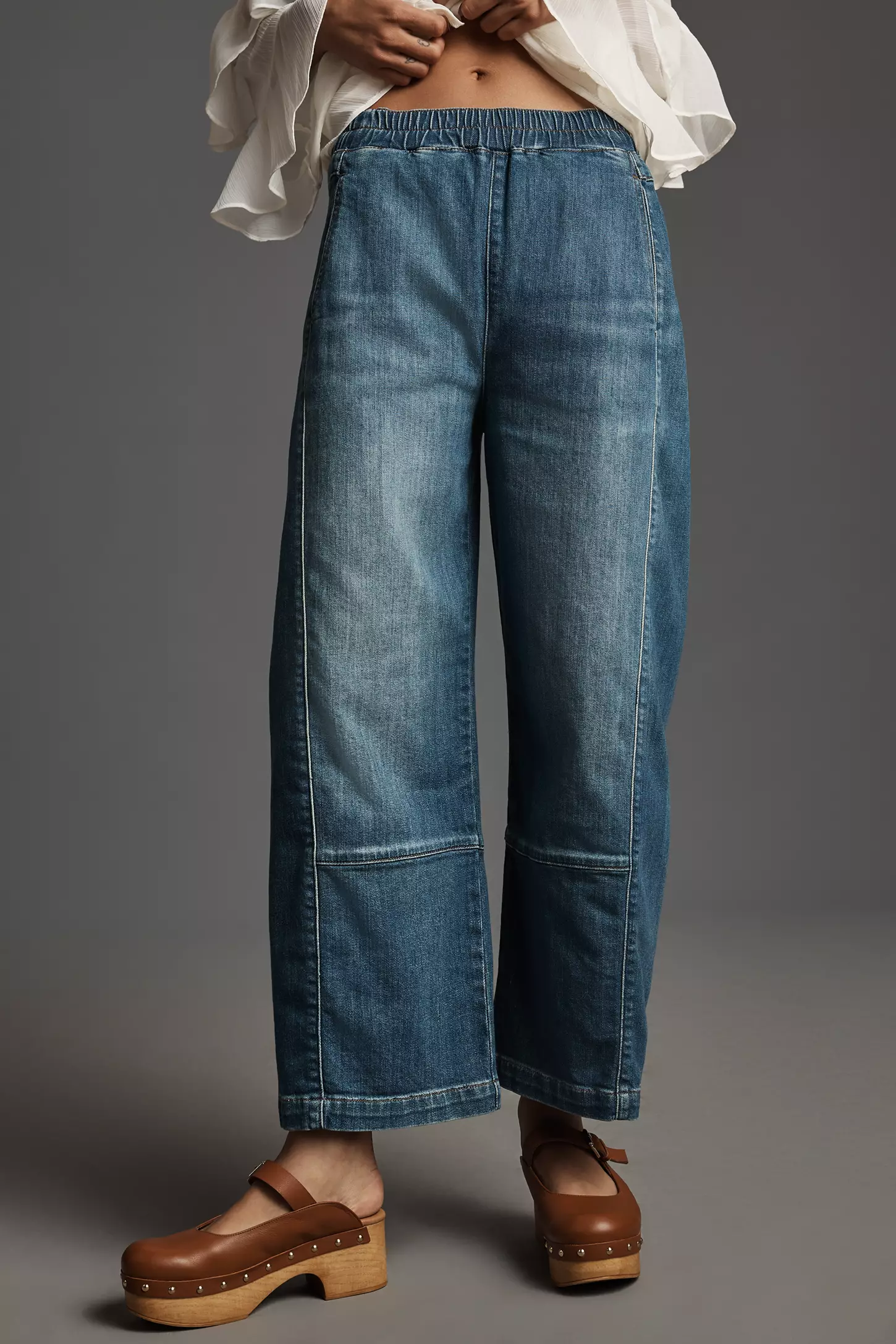 The Izzie Relaxed Pull-On Barrel Jeans