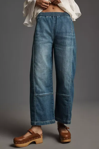 The Izzie Relaxed Pull-On Barrel Jeans