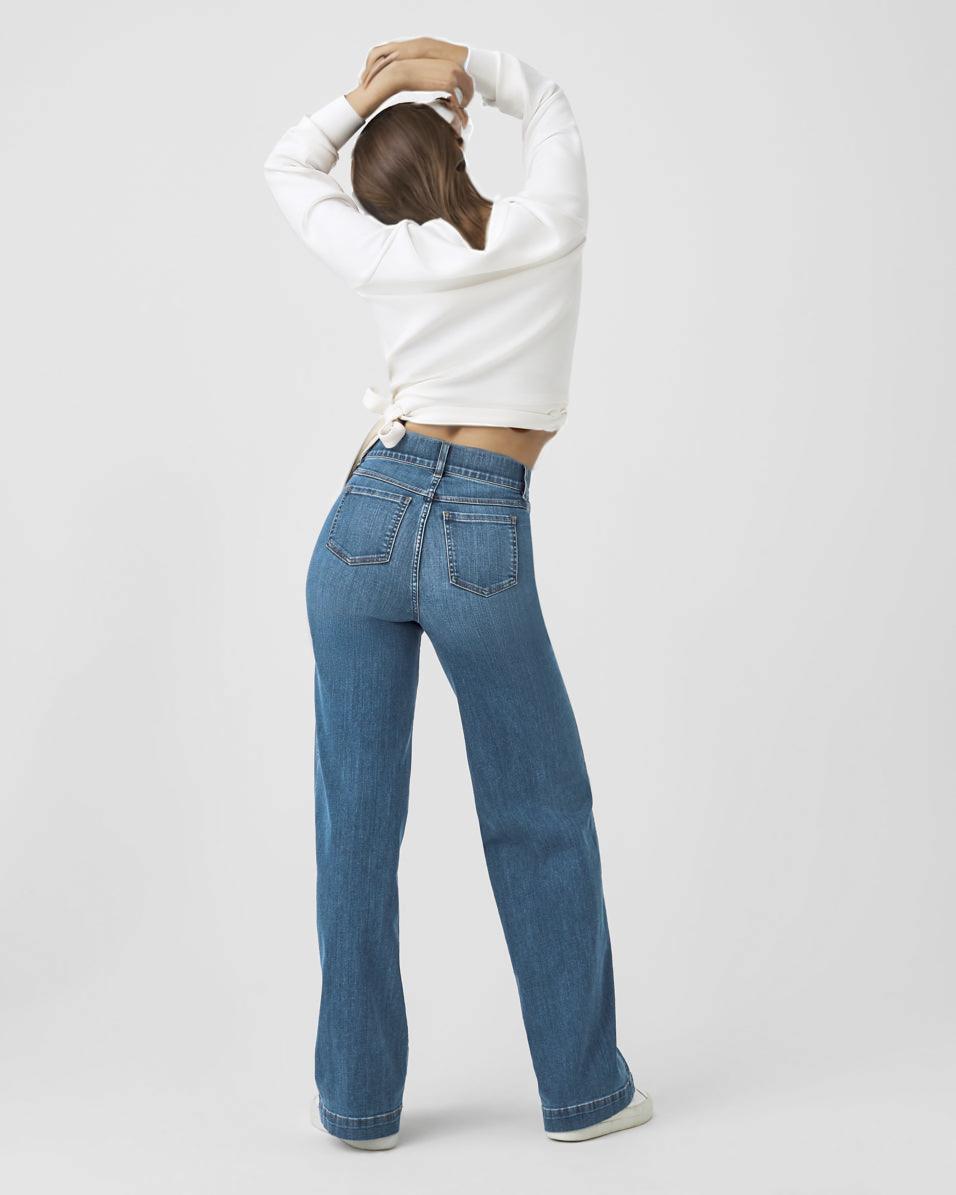 Seamed Front Wide Leg Jeans (Buy 2 Free Shipping)