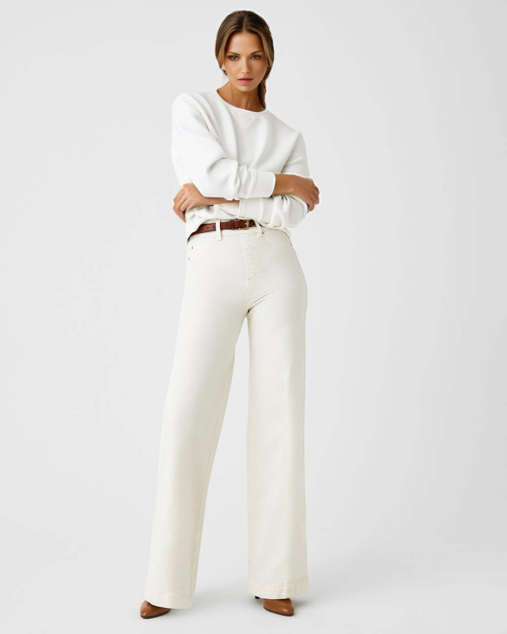 Seamed Front Wide Leg Jeans (Buy 2 Free Shipping)