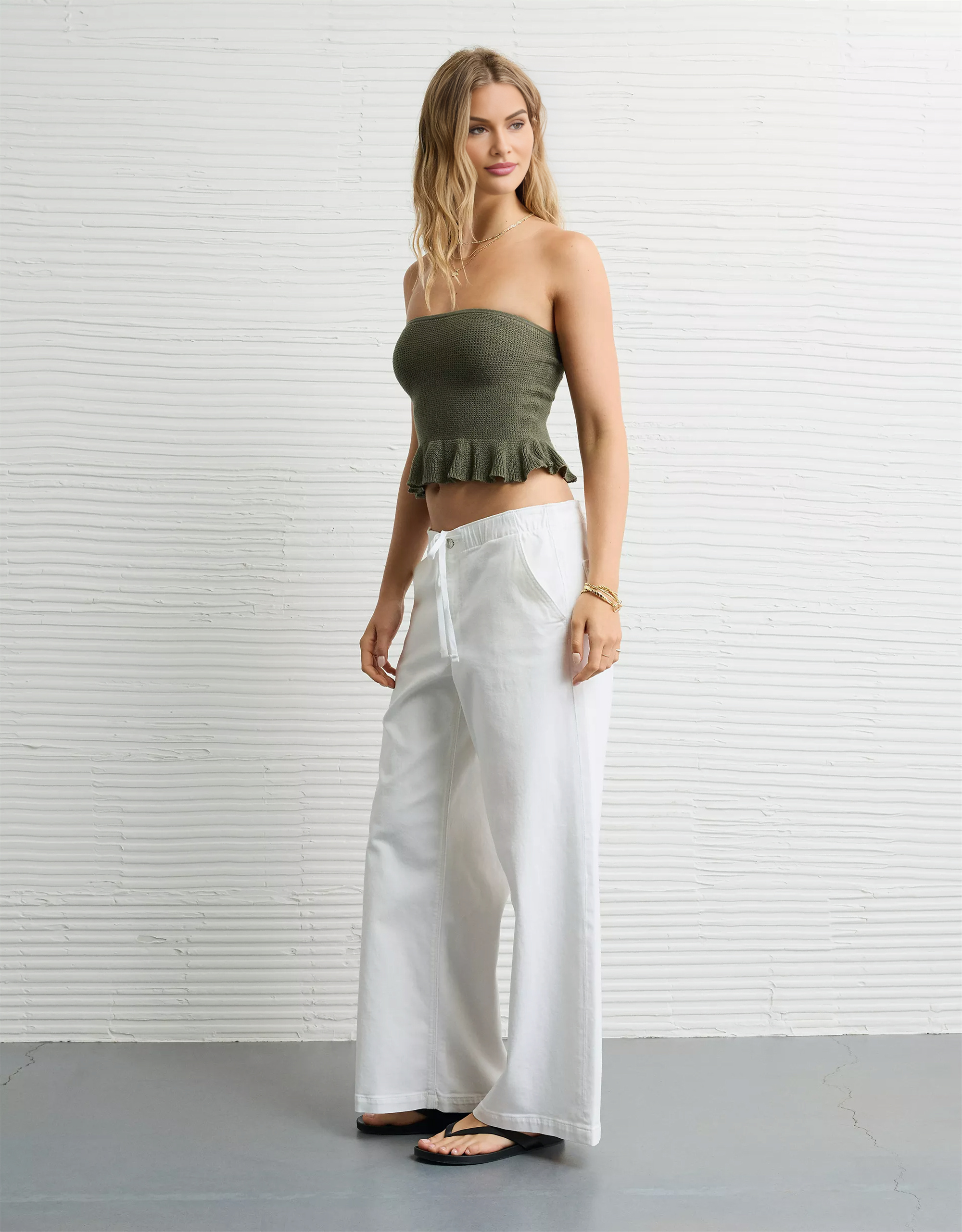 Stretch Low-Rise Ultra Wide-Leg Pull-On Jean(Buy 2 Free Shipping)