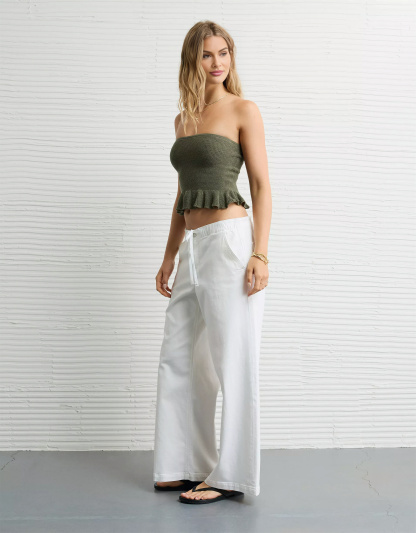 Stretch Low-Rise Ultra Wide-Leg Pull-On Jean(Buy 2 Free Shipping)