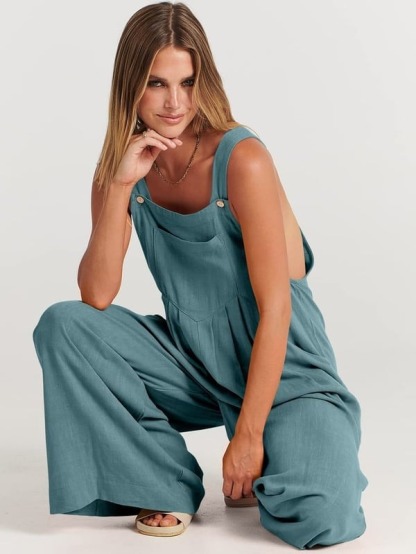 2024 Plus Size Oversize Wide Leg Overalls Jumpsuit