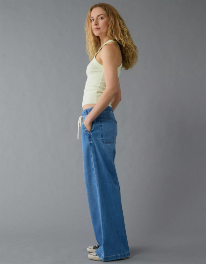 Stretch Low-Rise Ultra Wide-Leg Pull-On Jean(Buy 2 Free Shipping)