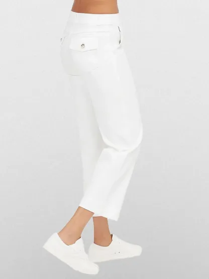 Tummy Control Twill Cropped Wide Leg Pant(Buy 2 Free Shipping)