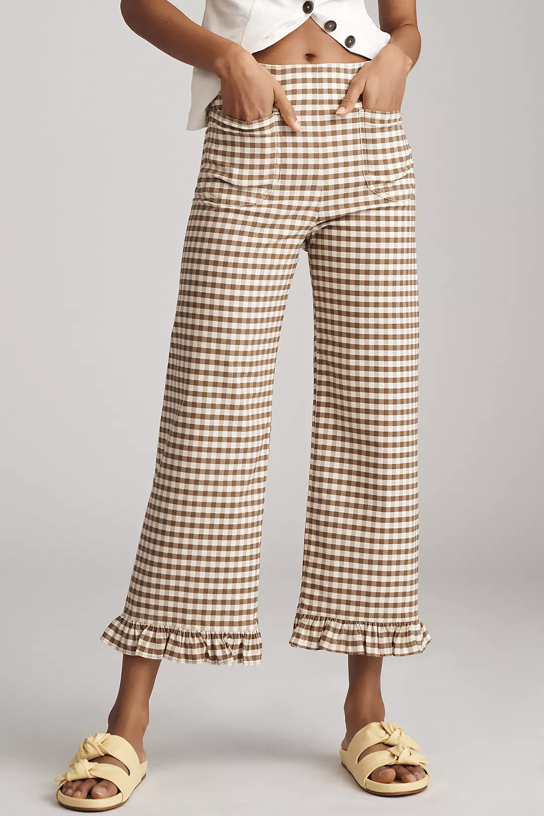The Colette Ruffled Cropped Wide-Leg Pants