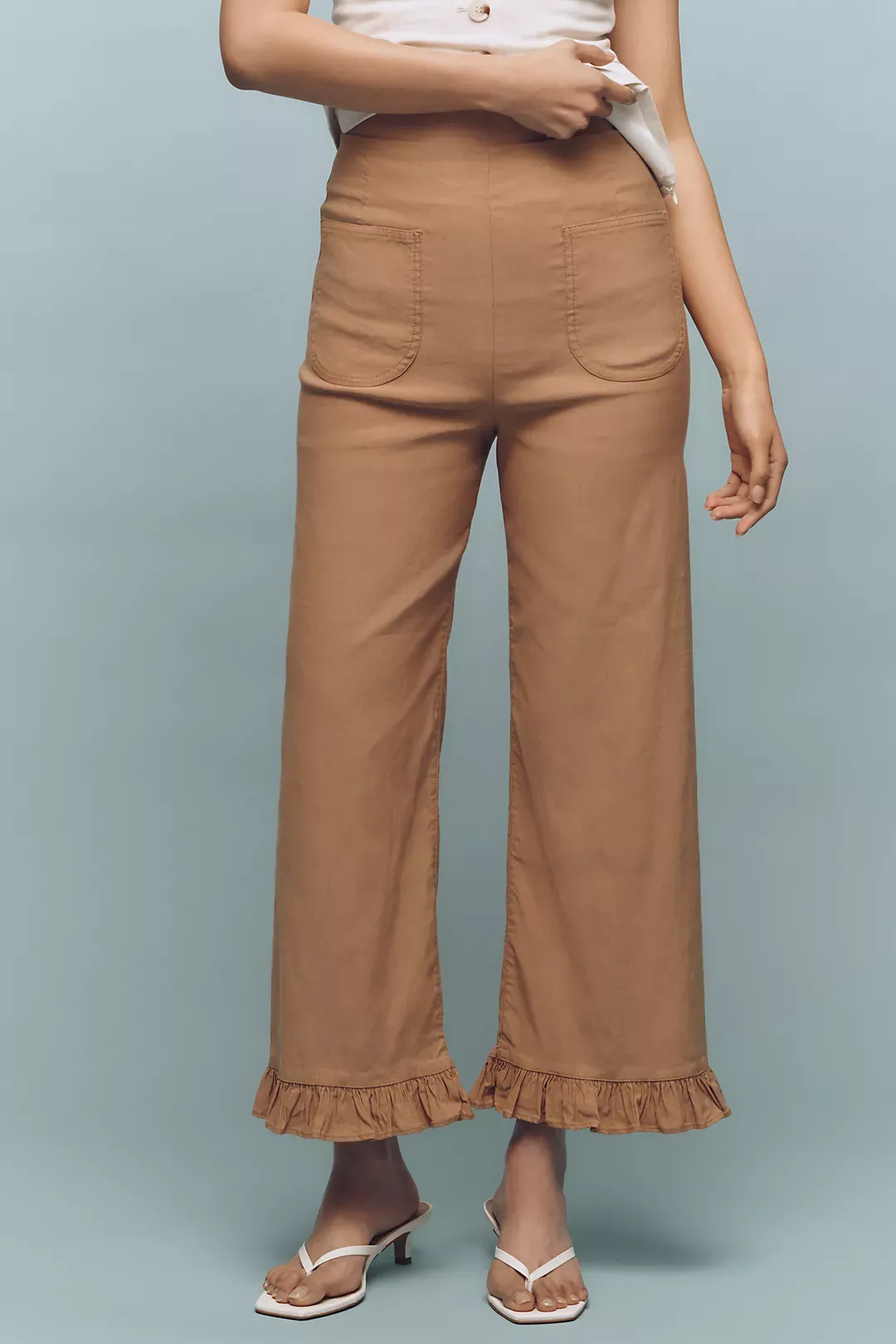 The Colette Ruffled Cropped Wide-Leg Pants