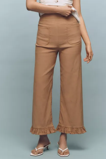 The Colette Ruffled Cropped Wide-Leg Pants