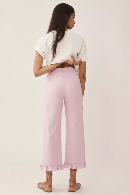 The Colette Ruffled Cropped Wide-Leg Pants