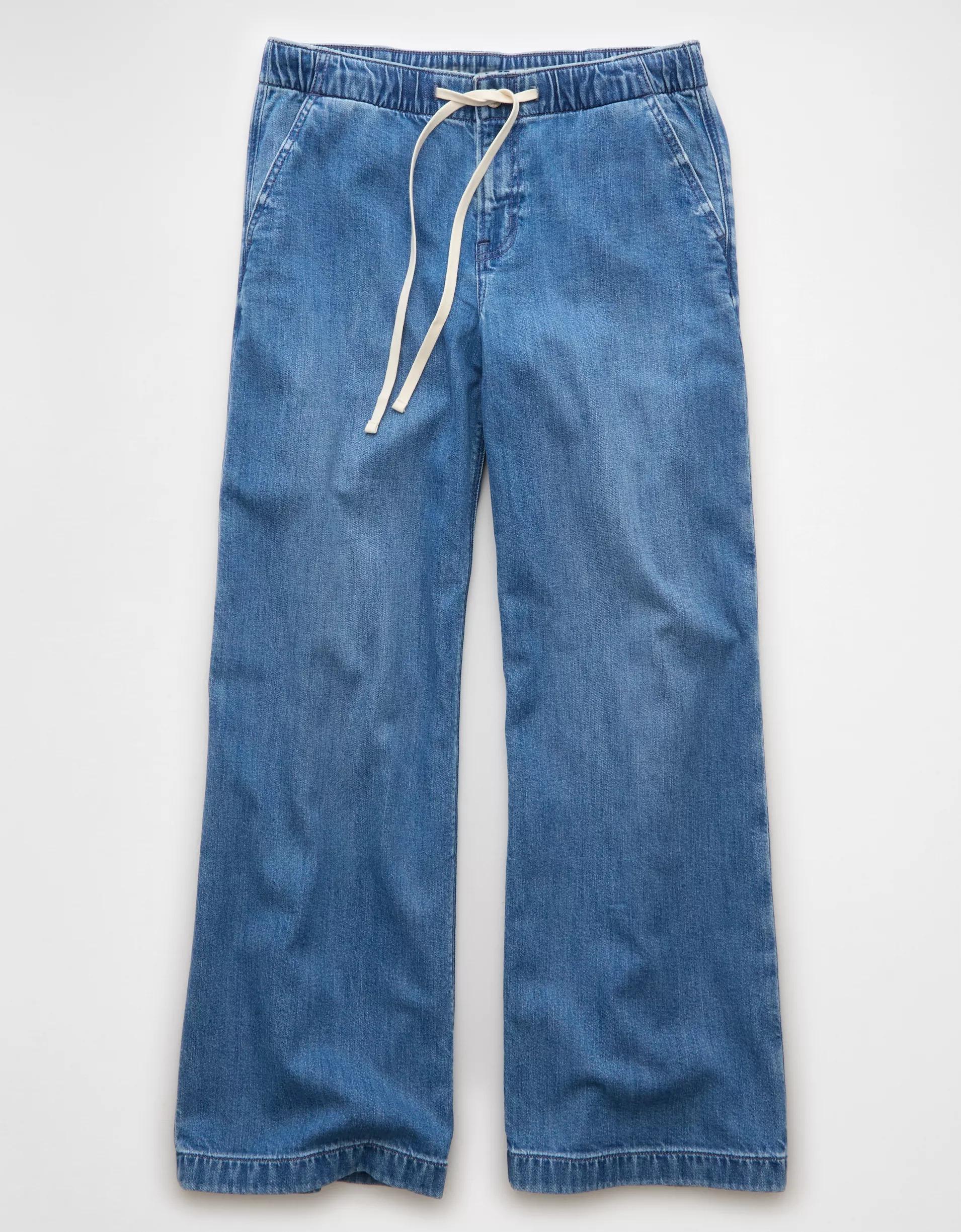 Stretch Low-Rise Ultra Wide-Leg Pull-On Jean(Buy 2 Free Shipping)