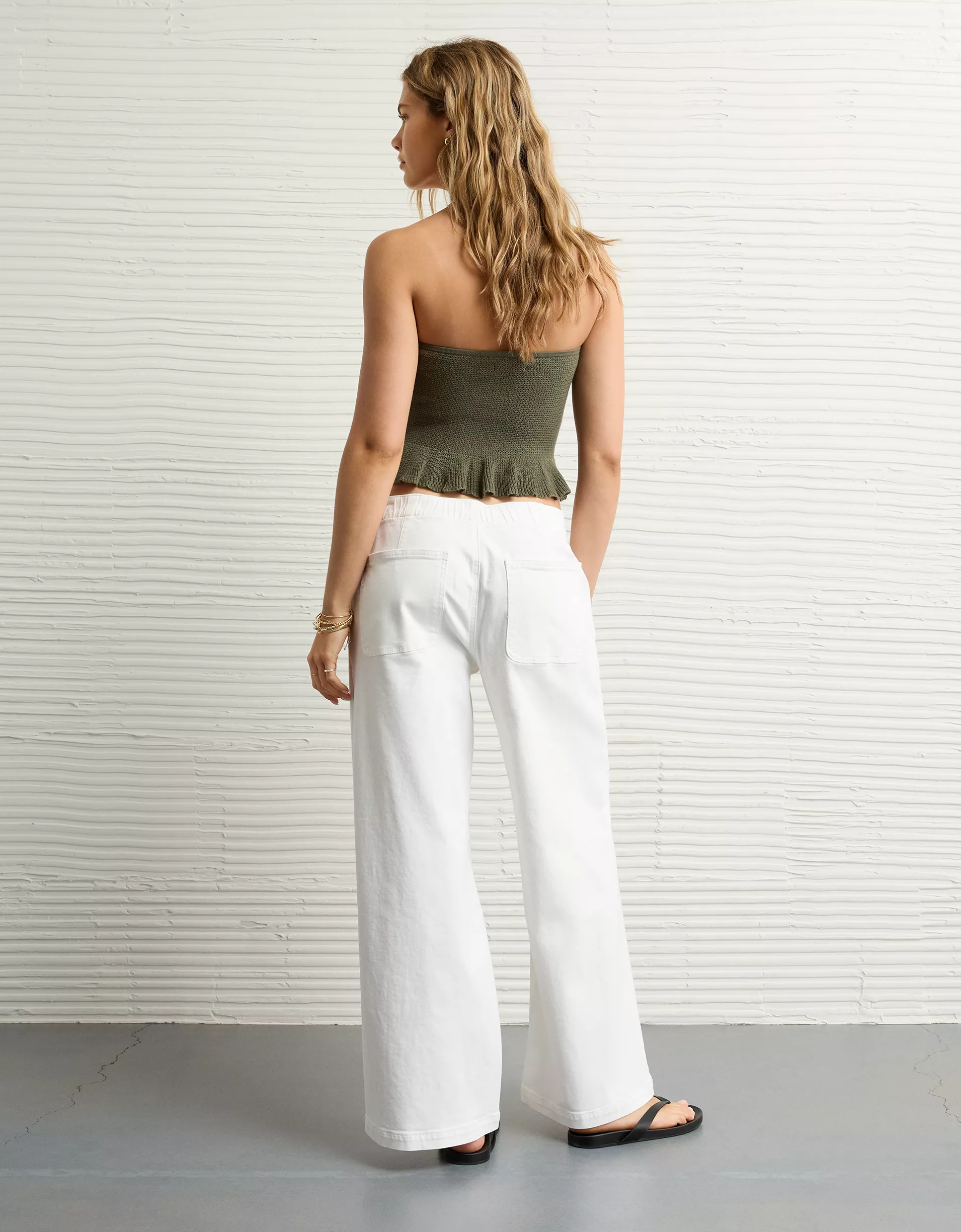 Stretch Low-Rise Ultra Wide-Leg Pull-On Jean(Buy 2 Free Shipping)