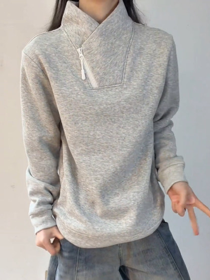 Stand Collar Pullover Sweatshirt (Buy 2 Free Shipping)