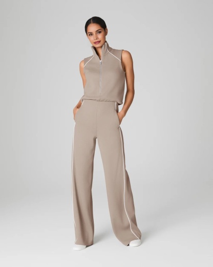 AirEssentials Pique Sleeveless Mockneck Jumpsuit (Buy 2 Free Shipping)