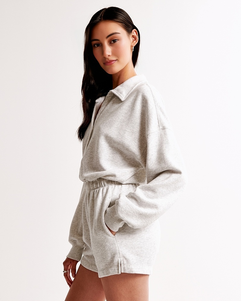 Long-Sleeve Polo Fleece Romper(BUY MORE SAVE MORE)