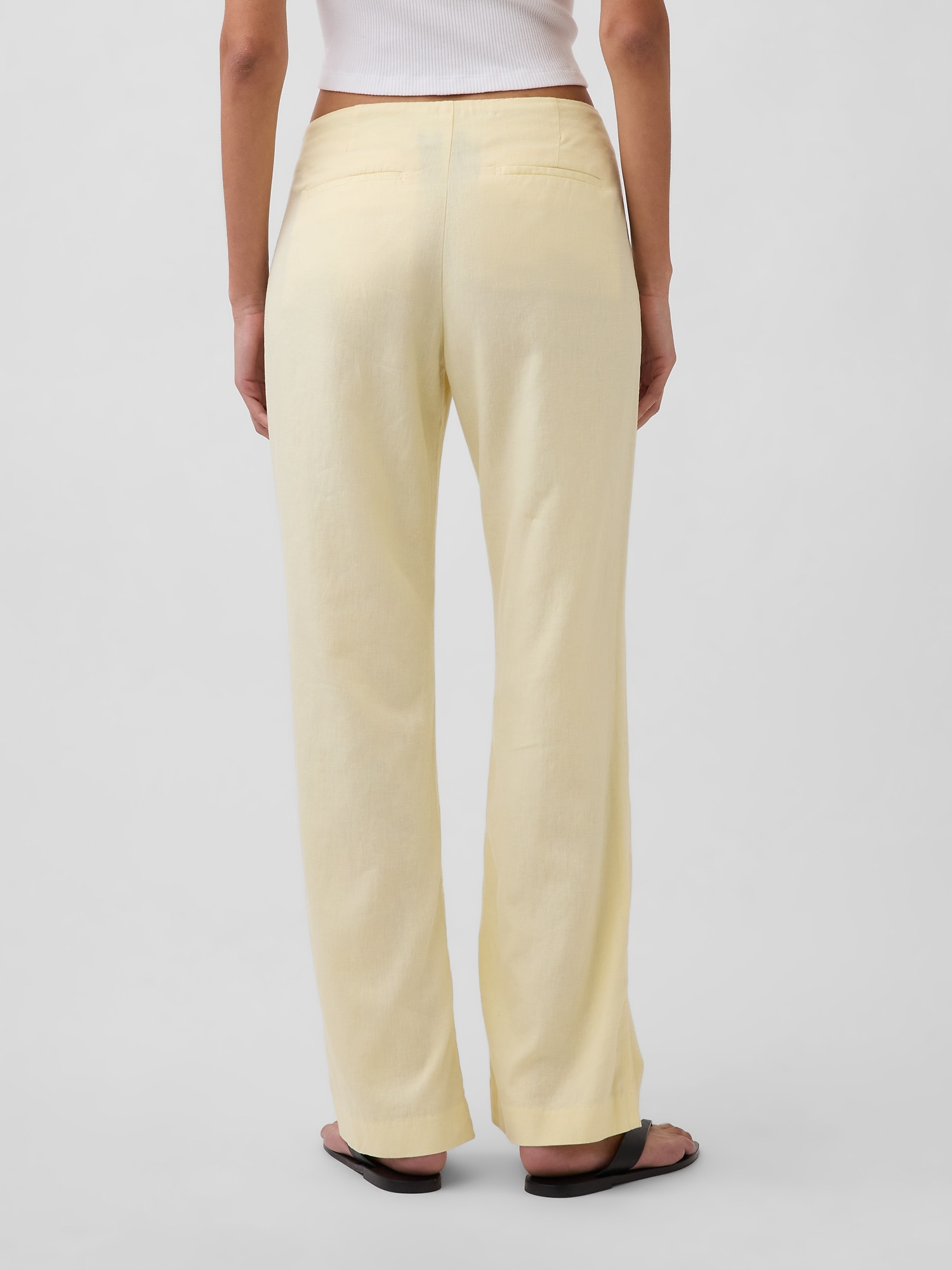 Low Rise Linen-Blend Flare Pants (Buy 2 Free Shipping)