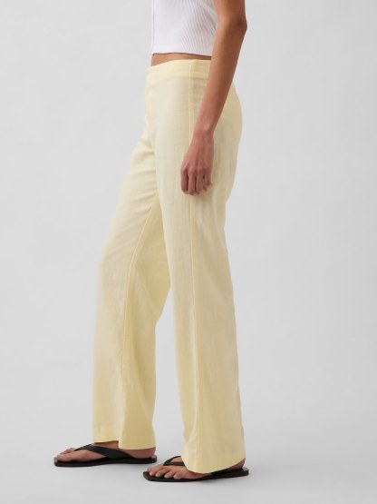 Low Rise Linen-Blend Flare Pants (Buy 2 Free Shipping)