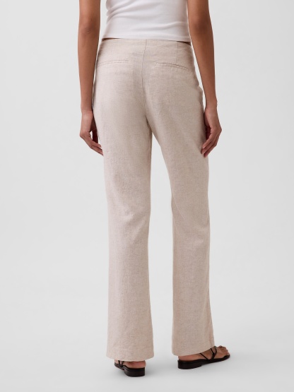 Low Rise Linen-Blend Flare Pants (Buy 2 Free Shipping)