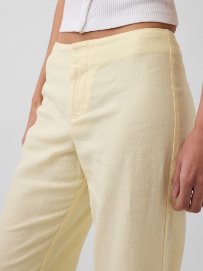 Low Rise Linen-Blend Flare Pants (Buy 2 Free Shipping)