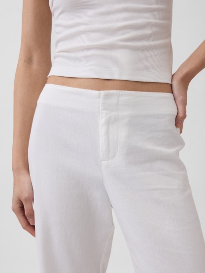 Low Rise Linen-Blend Flare Pants (Buy 2 Free Shipping)