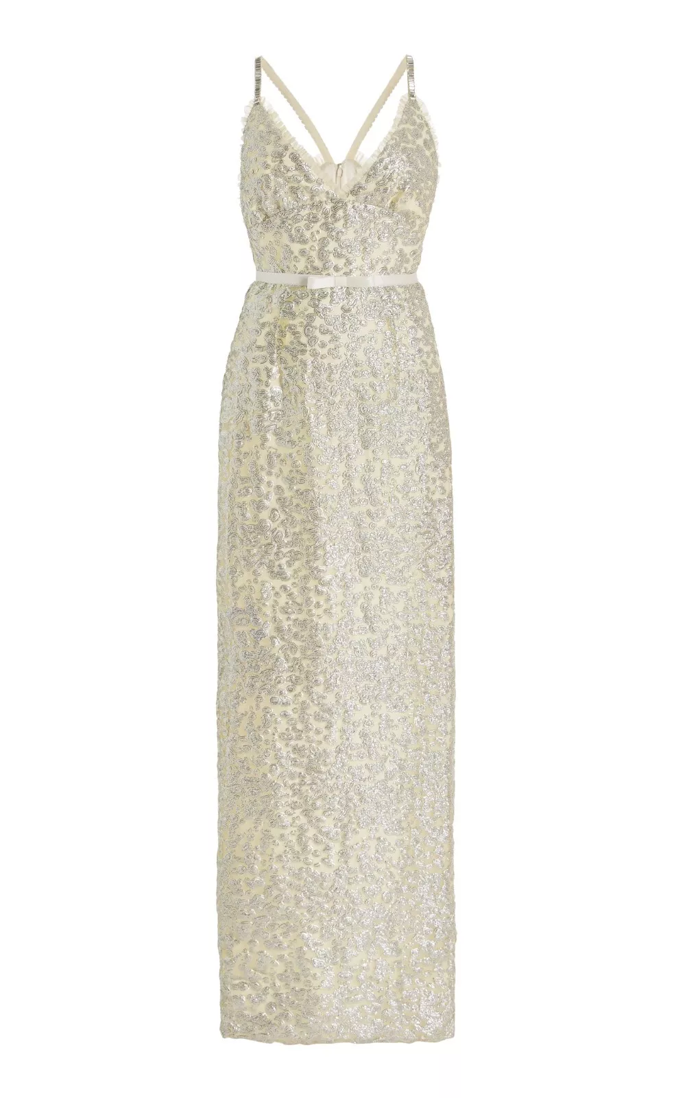 Sequin-embellished Column Gown