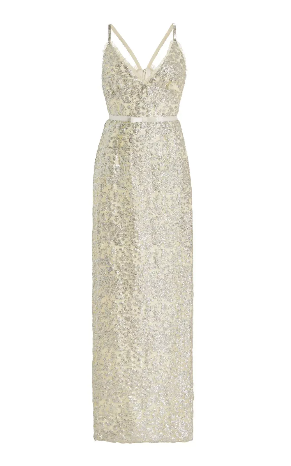 Sequin-embellished Column Gown