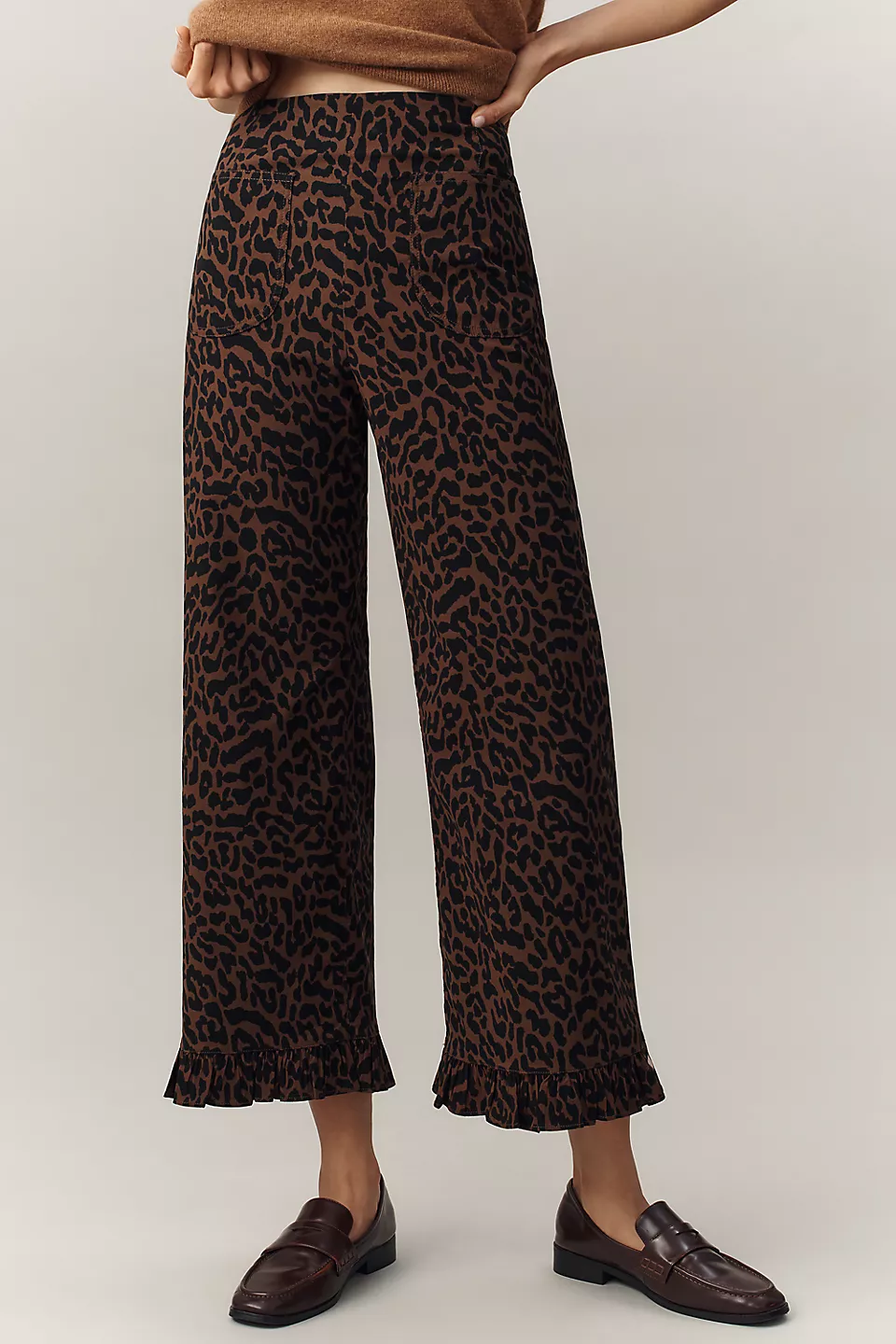 The Colette Ruffled Cropped Wide-Leg Pants(Buy 2 Free Shipping)