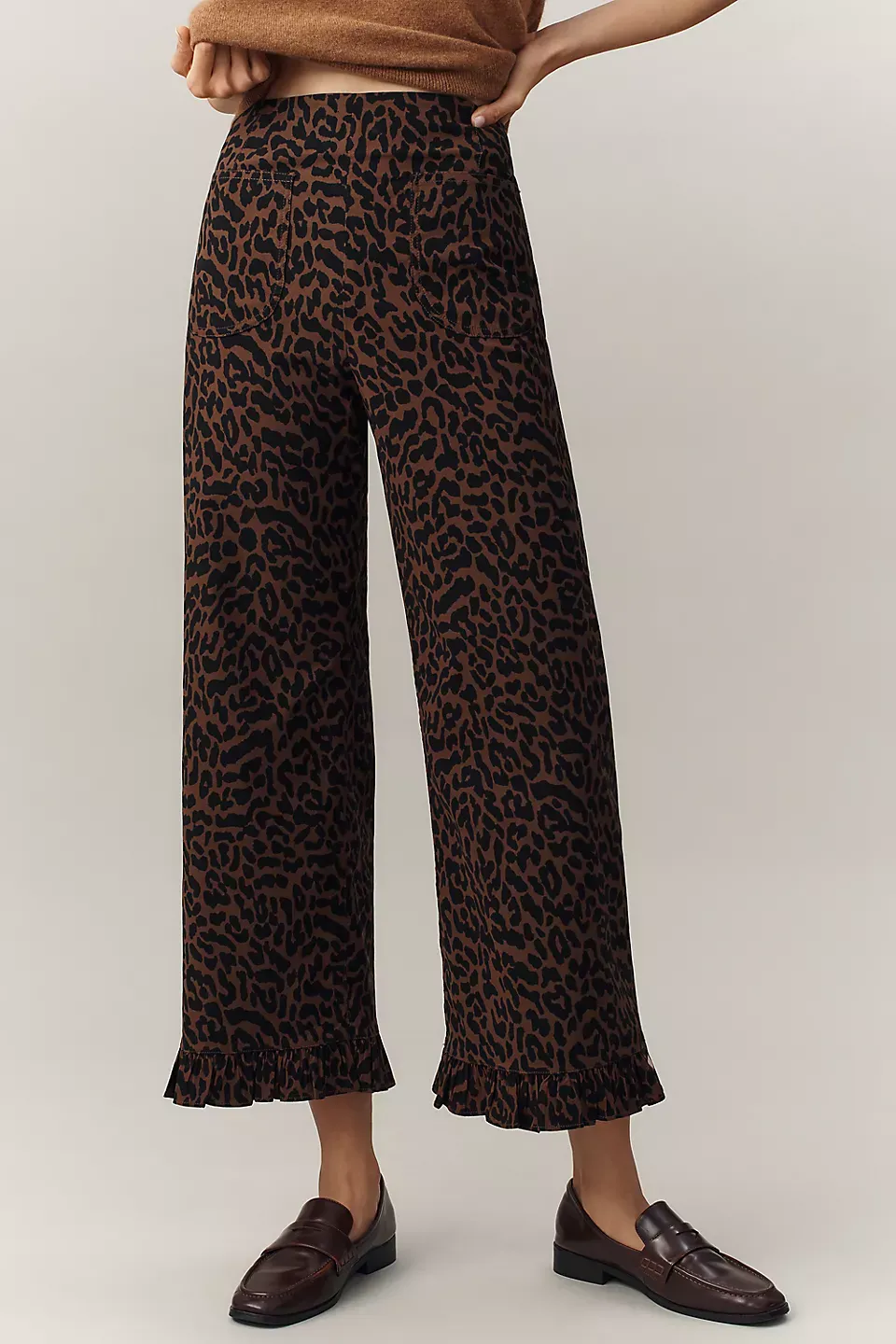 The Colette Ruffled Cropped Wide-Leg Pants(Buy 2 Free Shipping)