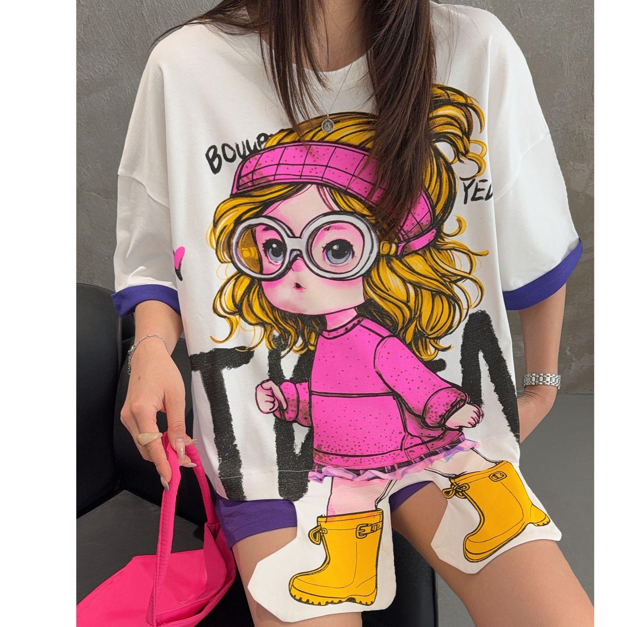 Alice Cartoon Graphic Oversized T-Shirt