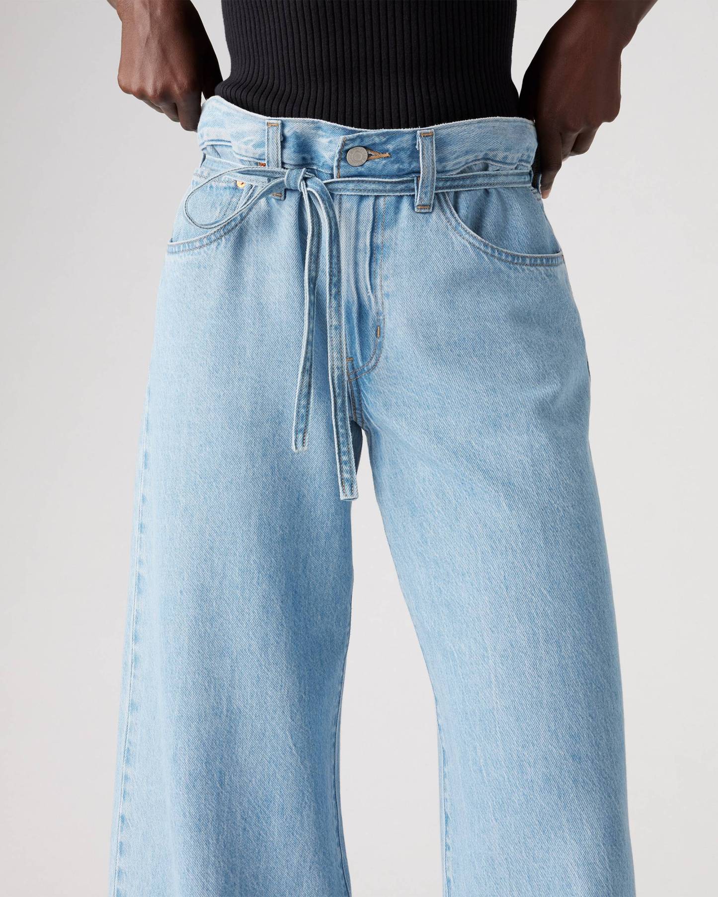 XL Lace-Up Baggy Straight Women's Jeans (Buy 2 Free Shipping)