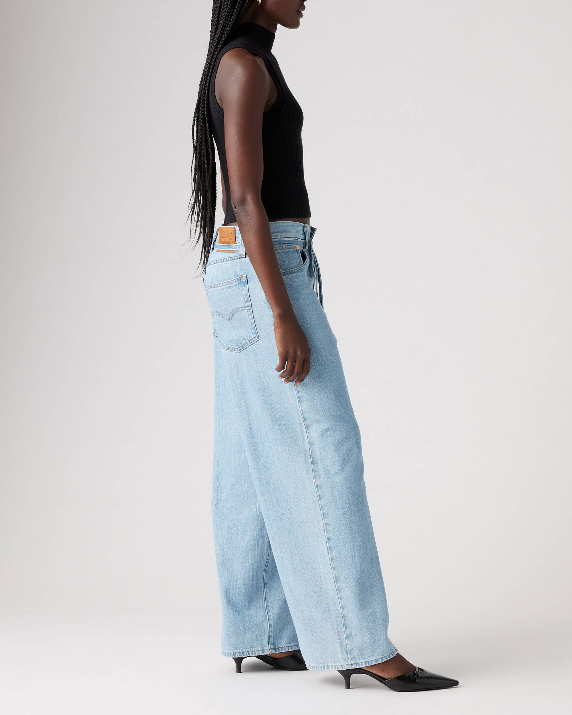 XL Lace-Up Baggy Straight Women's Jeans (Buy 2 Free Shipping)