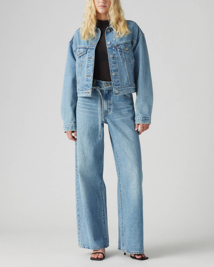 XL Lace-Up Baggy Straight Women's Jeans (Buy 2 Free Shipping)