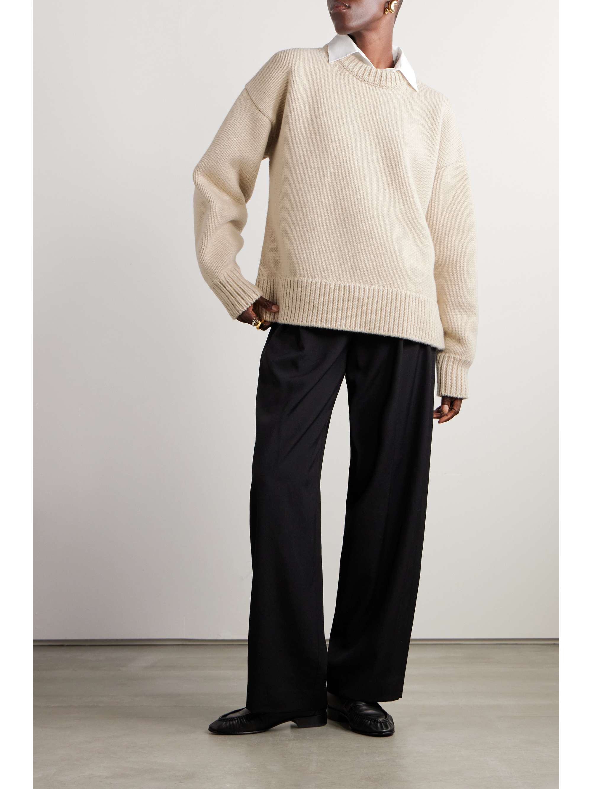 THE ROW Essentials Ophelia Wool and Cashmere-blend Sweater (Buy 2 Free Shipping)