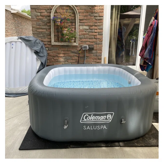 Coleman SaluSpa 6 Person Inflatable Squared Hot Tub Spa with 114 AirJets BedBarhBeyond
