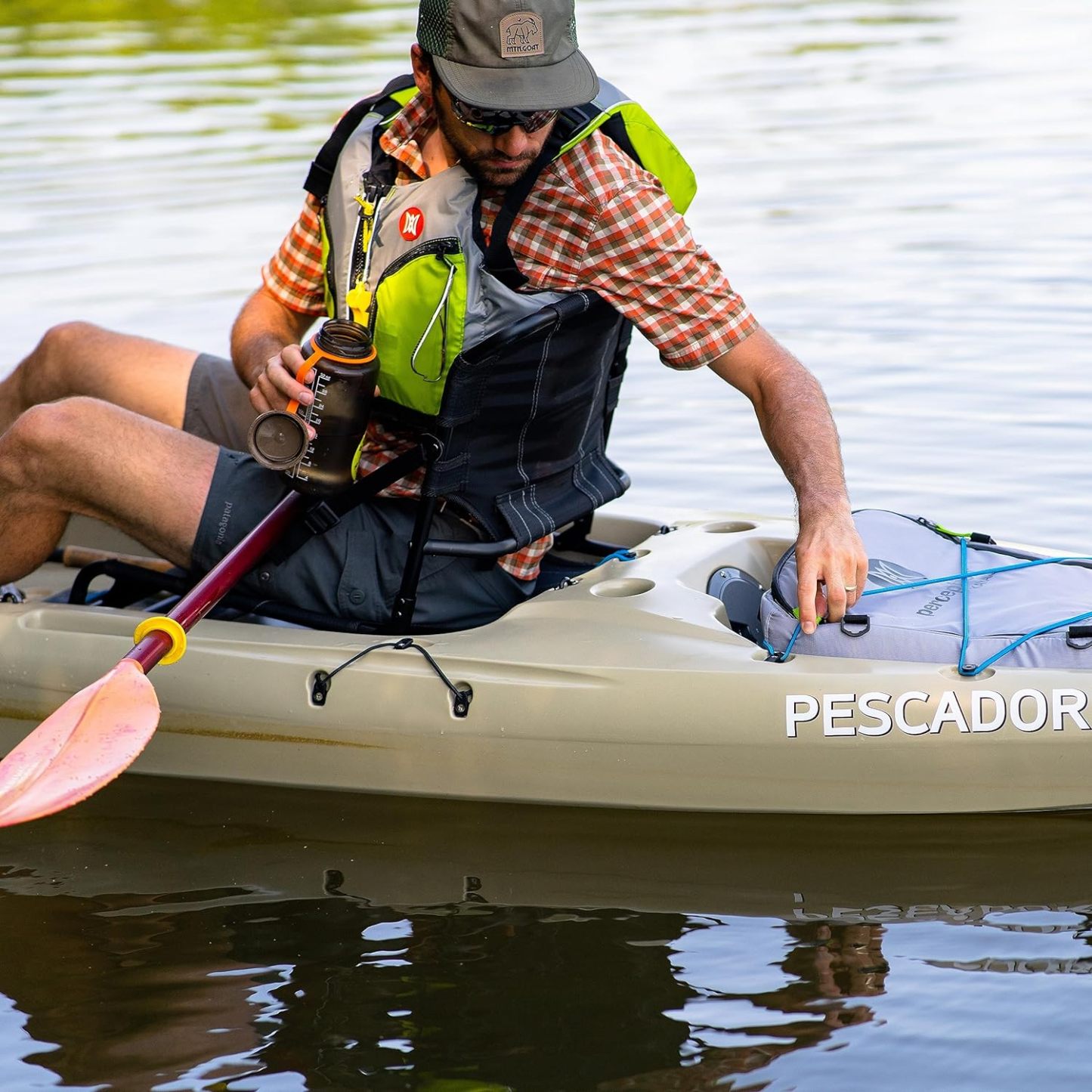 Pthtescador Pro 10 | Sit on Top Fishing Kayak with Adjustable Lawn Chair Seat | Large Front and Rear Storage | 10' 6"