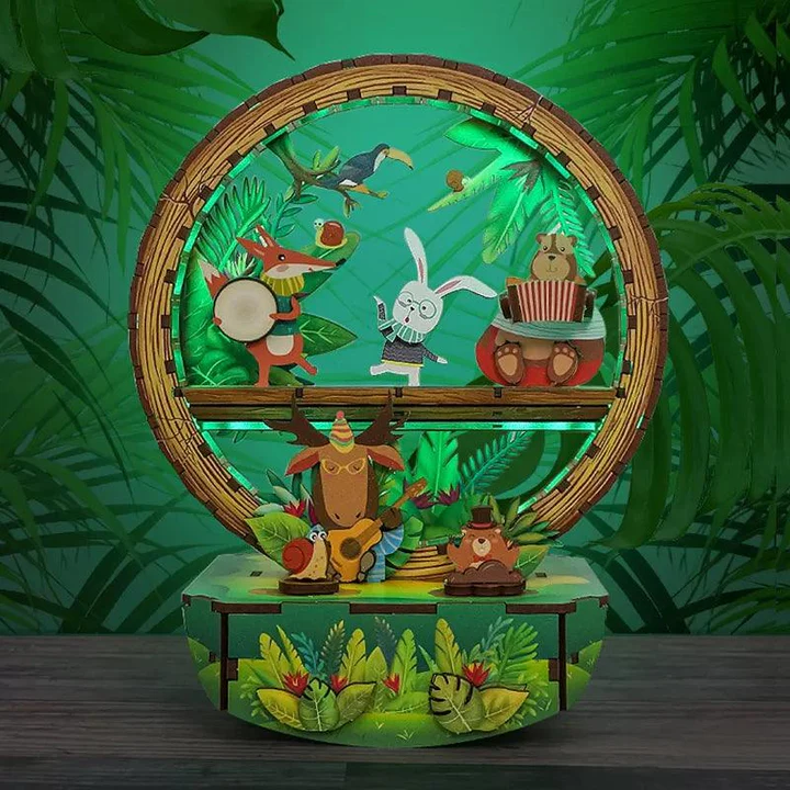 3D Puzzle DIY Fun Light USB LIGHT (Forest Concert)