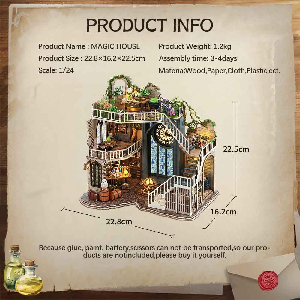 Mini House Kit, DIY Miniature Dollhouse Kit 3D Wooden Puzzle Tiny House Kit Hobbies for Women Adult Craft Gifts for Teens-uFunSpace