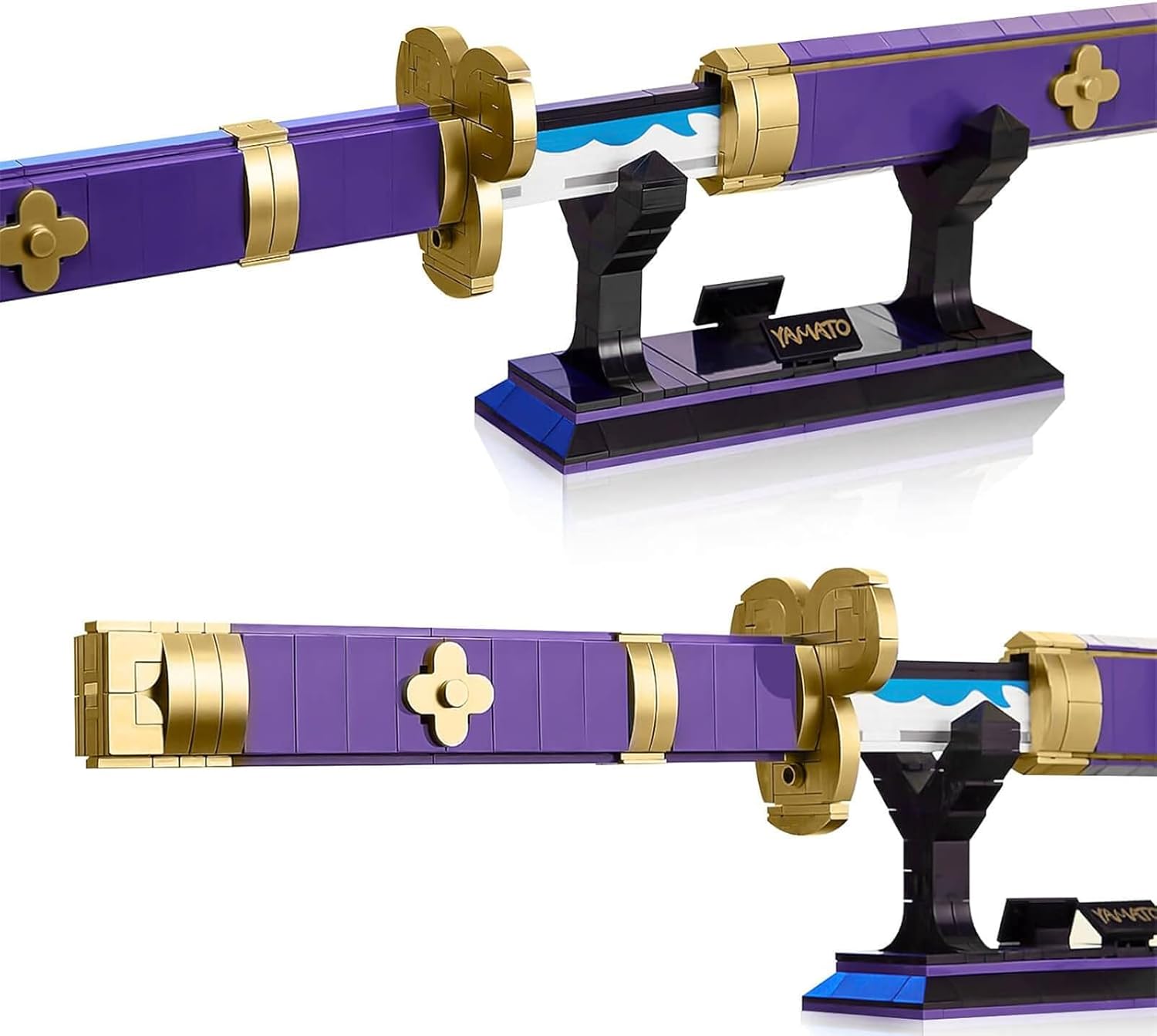 Anime Role Play Sword Building Blocks Set, 936 Pieces Purple Enma Zoro Sword 38.8 Inch with Scabbard and Stand, Suitable for Adults and Kids 8+ (Roronoa Zoro Yamato Sword)-uFunSpace