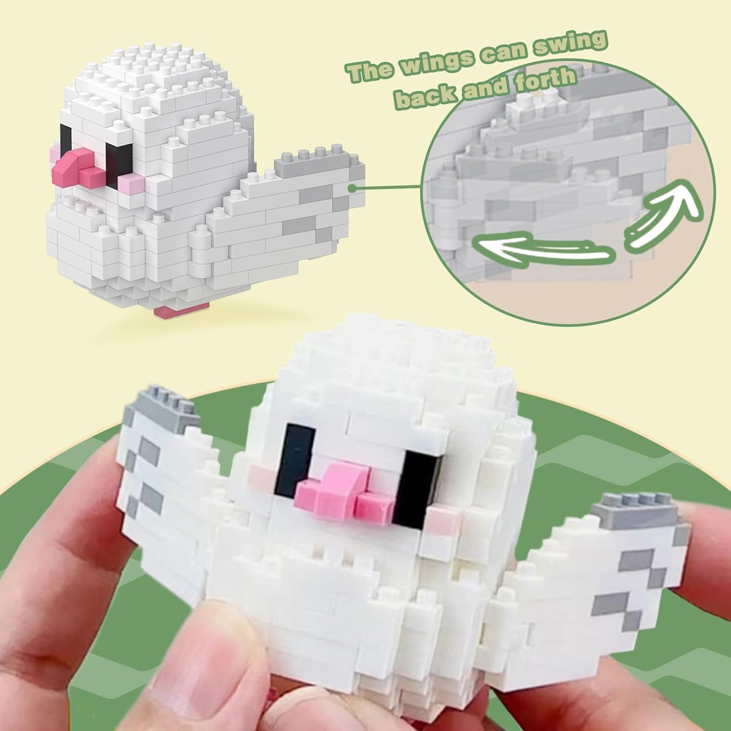 Parrot building block set, 12 color mini building blocks cute bird series children's animal toys, not compatible with Lego birds, miniature building block pet model set, Christmas gift-uFunSpace