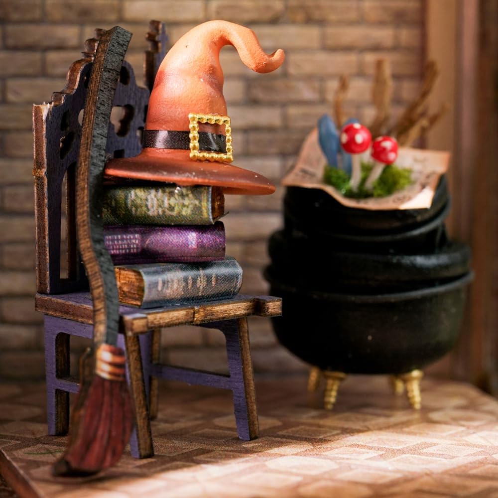 Mini House Kit, DIY Miniature Dollhouse Kit 3D Wooden Puzzle Tiny House Kit Hobbies for Women Adult Craft Gifts for Teens-uFunSpace