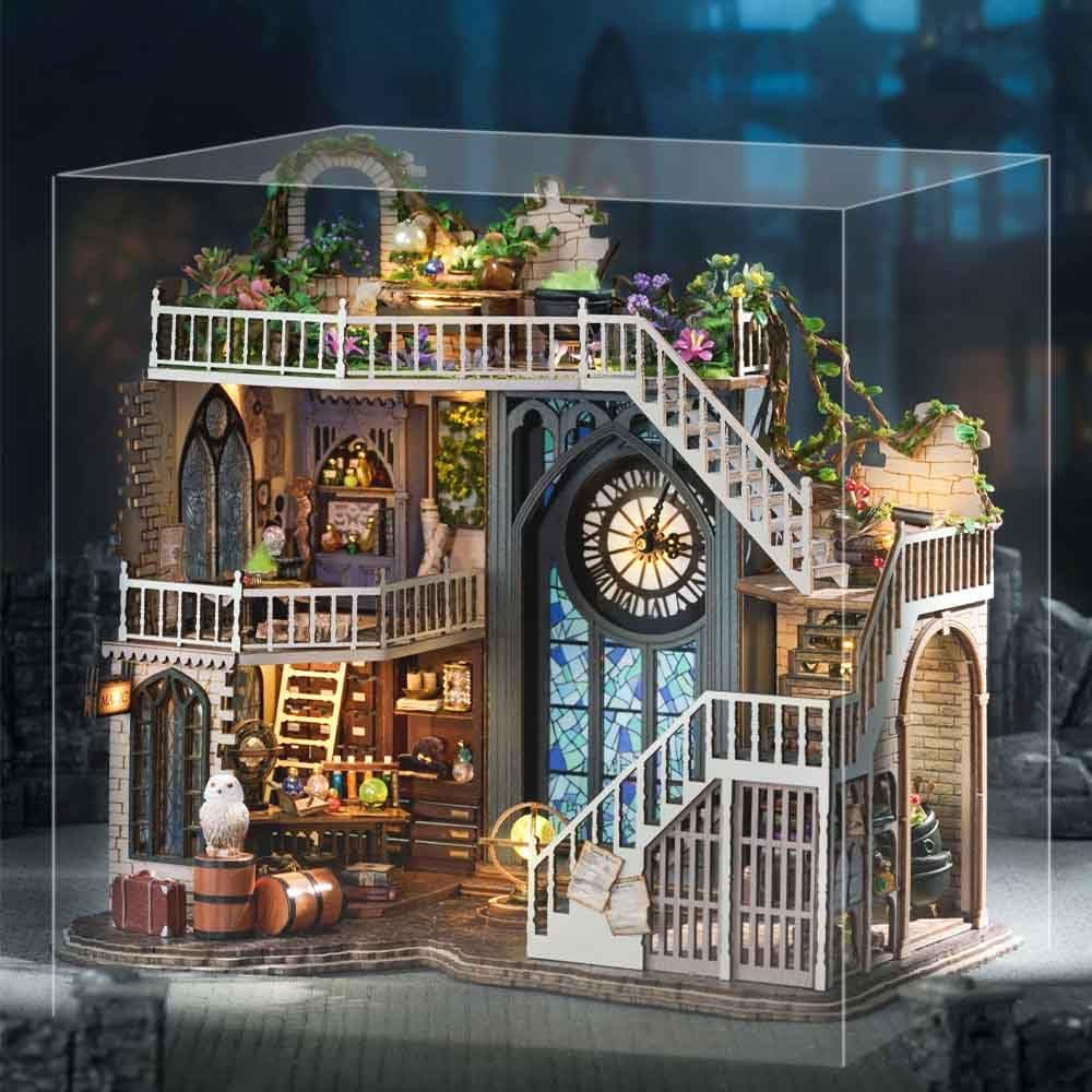 Mini House Kit, DIY Miniature Dollhouse Kit 3D Wooden Puzzle Tiny House Kit Hobbies for Women Adult Craft Gifts for Teens-uFunSpace