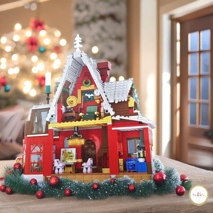 Christmas Gingerbread House Building Block Set Xmas Tree Ornaments Toys Kits Holiday Decorations Gifts for Adults Old Kids 8-12, 6-12, 8+ (1301 PCS)-uFunSpace