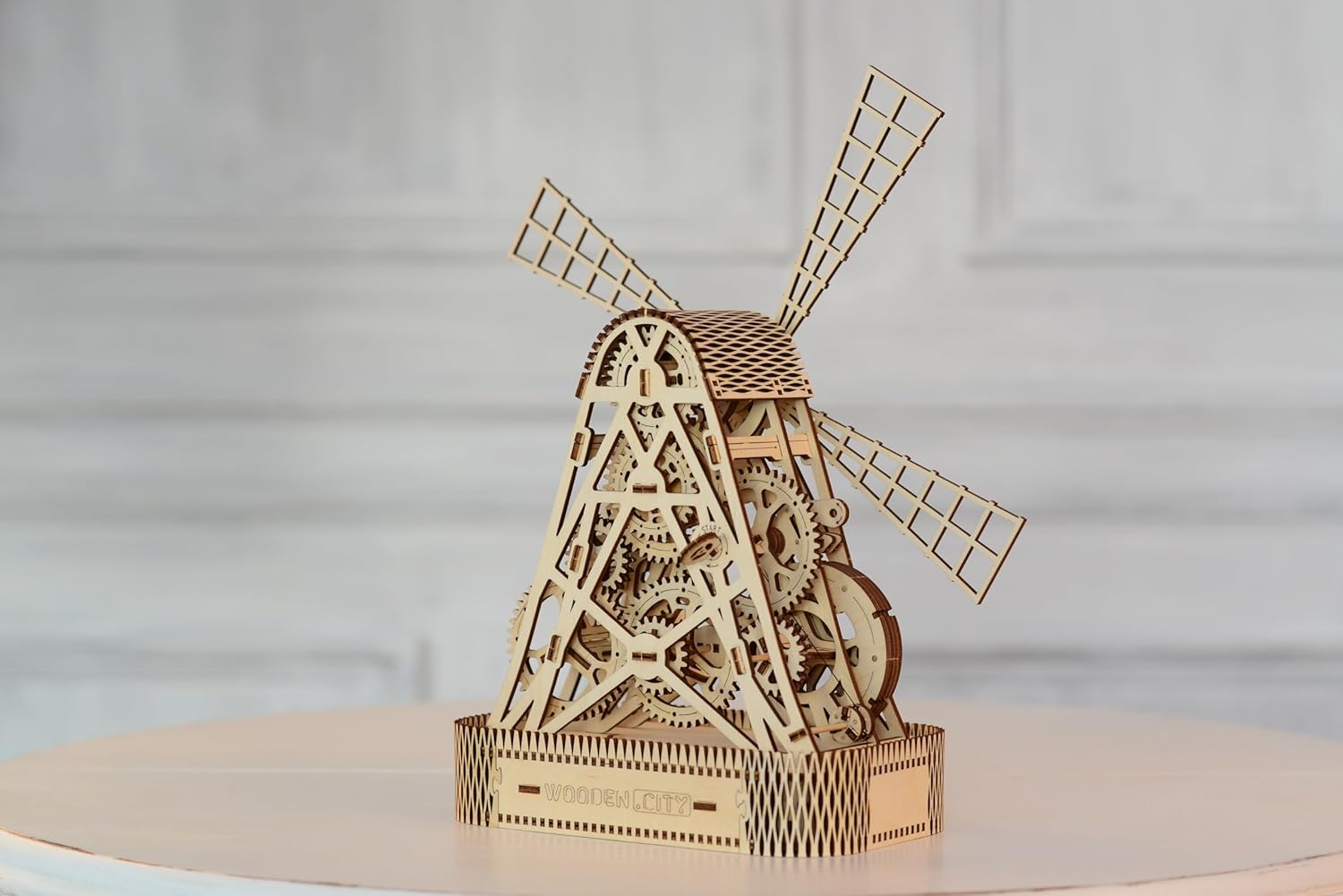 Build a Windmill Wooden 3D Puzzles - Wood Puzzles for Adults Wooden Windmill - Windmill Model Wood Kits for Adults to Build - Wooden Mechanical Model Kit for Adults to Build - 222 Pieces-uFunSpace