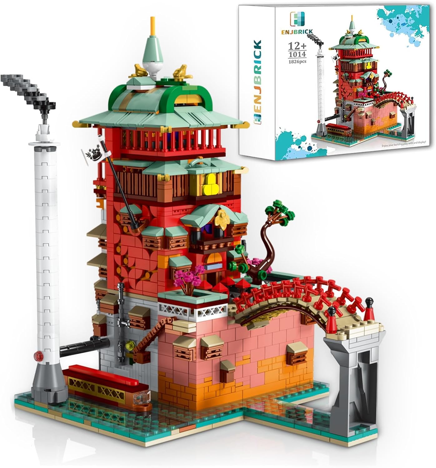 Janpanese Building Street Scene Building Blocks Set for Adults, Creative Temple House Building Kit for Boys and Girls 8-14+ 1826 Pieces-uFunSpace