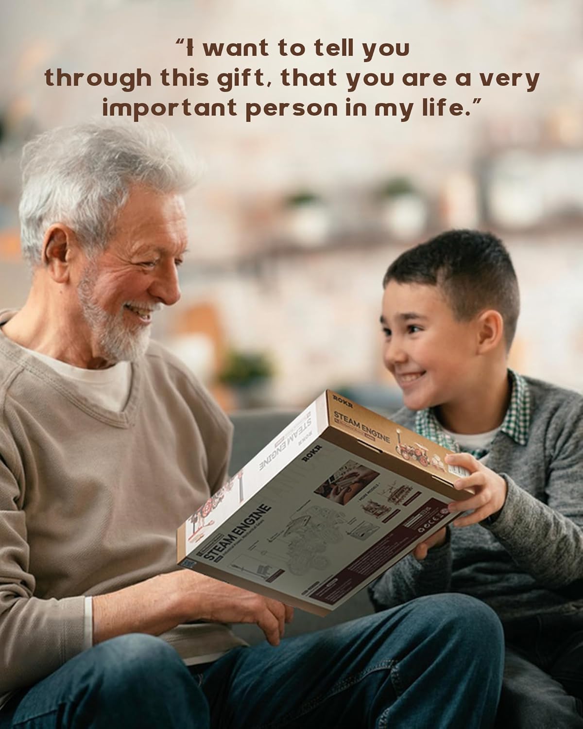 3D Puzzle for Adults 469pcs Electric Vintage Car Steam Engine Model Kits, Mechanical Wooden Assembly Puzzles Vehicle DIY Hobbies for Men Women-uFunSpace