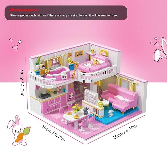 Friends House Building Block Set, Pets Collection Small Brick Model Set, Creative Mini Toy Building Sets, Children’s Day Birthday for Teens Kids Boys Girls 8+, 1096 PCS-uFunSpace