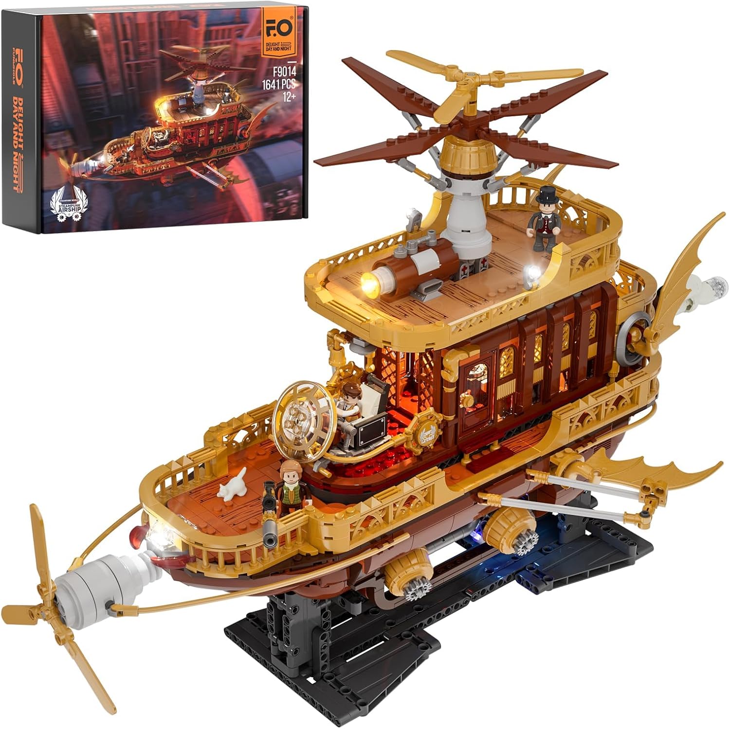 Steampunk Airship 'Light Catcher' - 1641 PCS Adult Construction Building Model Set for Adults and Teen-uFunSpace