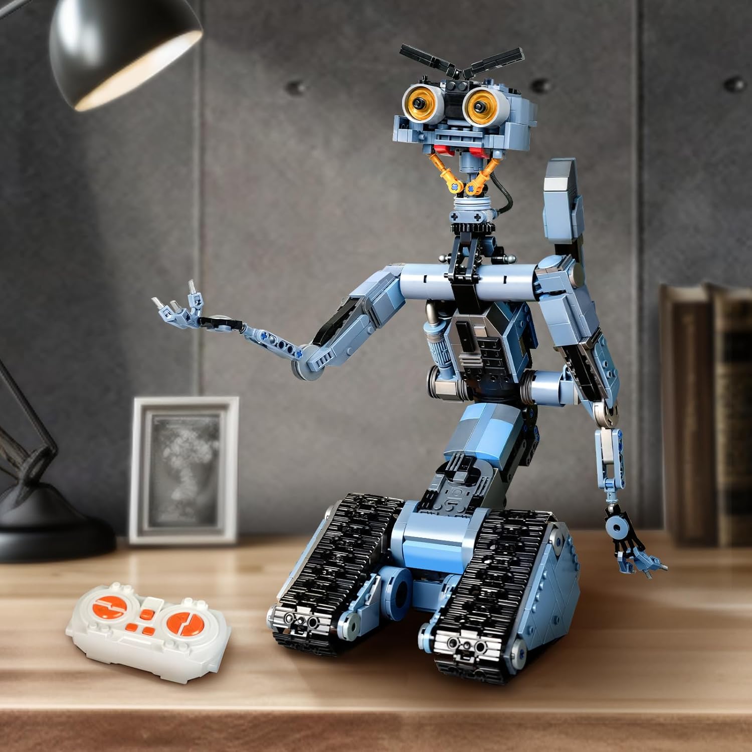 1176 Pieces Johnny 5 Robot Building Set with Remote Control, Short Movie Building Blocks Toy, Compatible for Lego, Rechargeable Technic Robotics Figure Model Kit, Gift for Adult and Teens Boys14+-uFunSpace